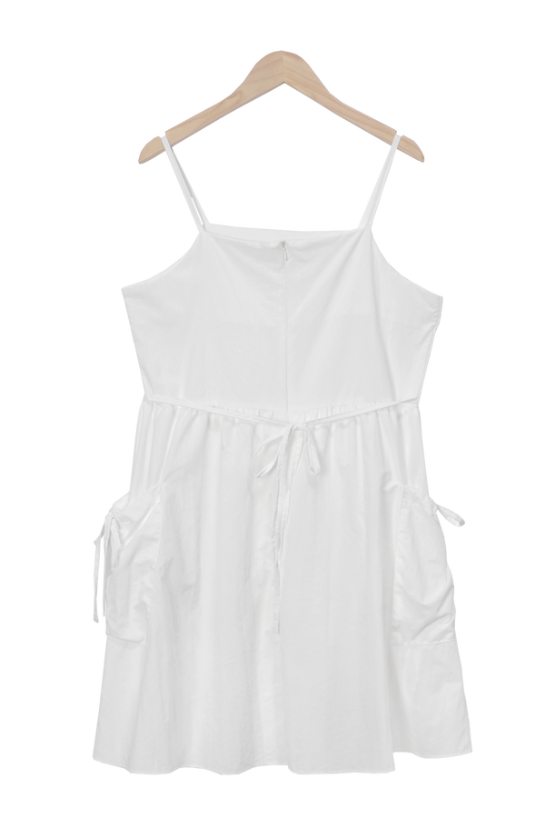 Betty Summer Sleeveless Ribbon Nylon Cargo Mini Dress (3 colors)