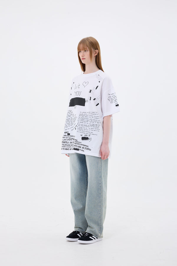 SCRIBBLE T-SHIRT / WHITE