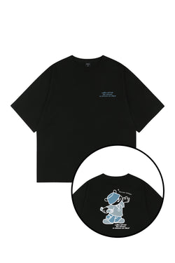 Black street meommeo-i overfit short sleeve t-shirts