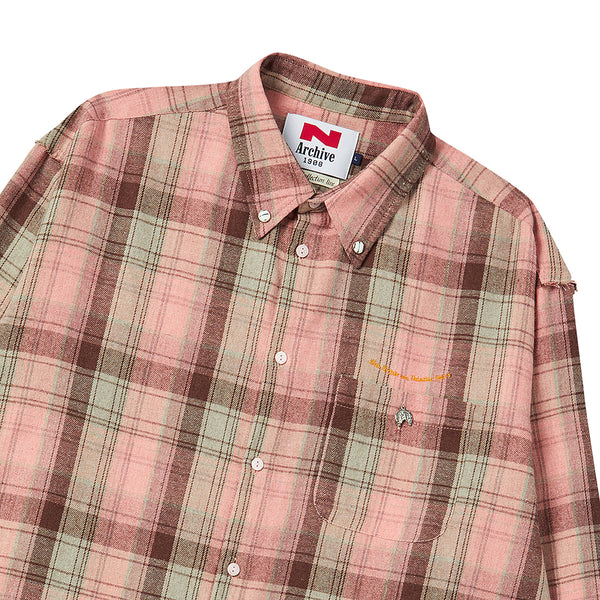 [COLLECTION LINE] NEO CLASSIC CHECK CUTTING DETAIL SHIRTS PINK