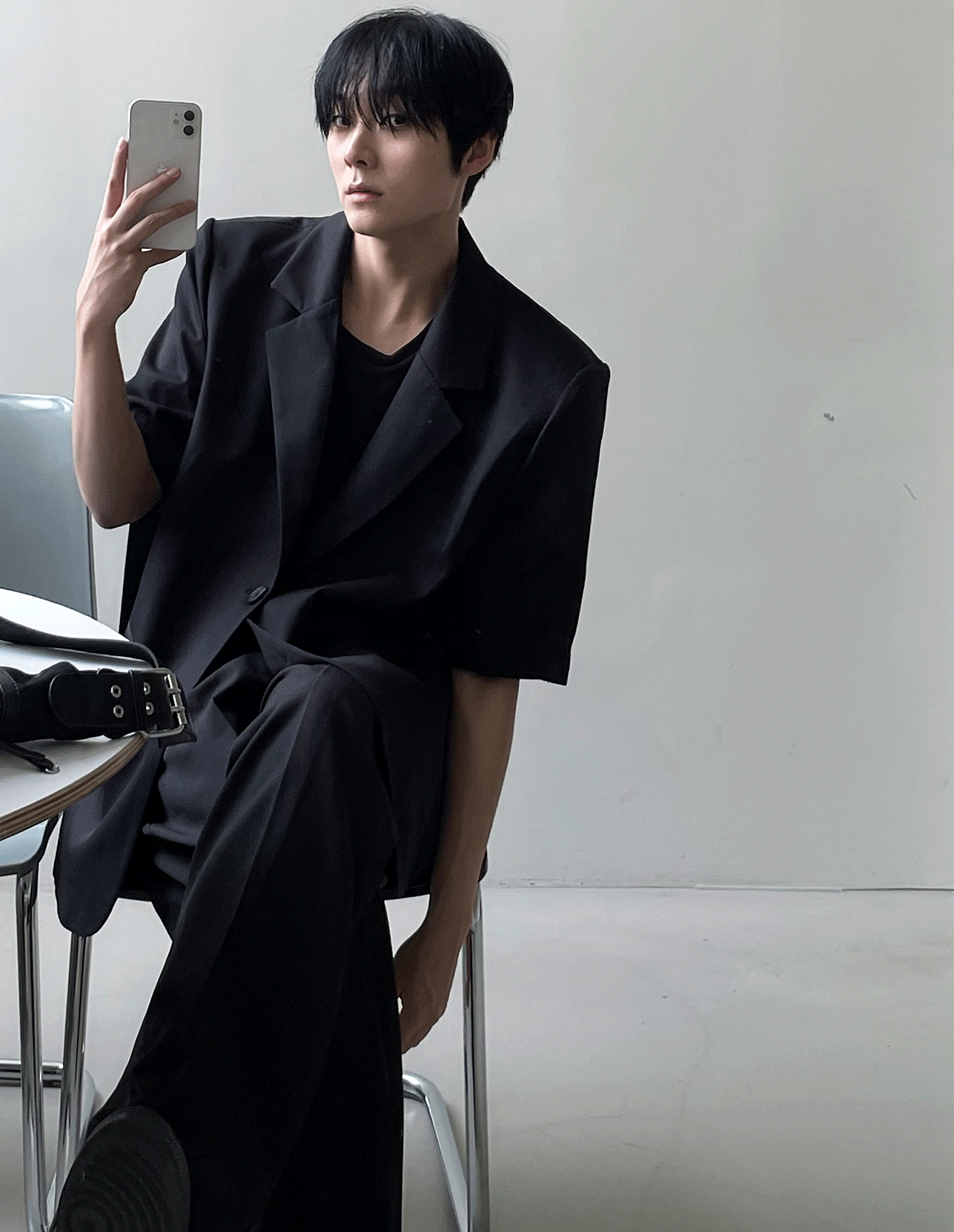 wide balloon set - up pants