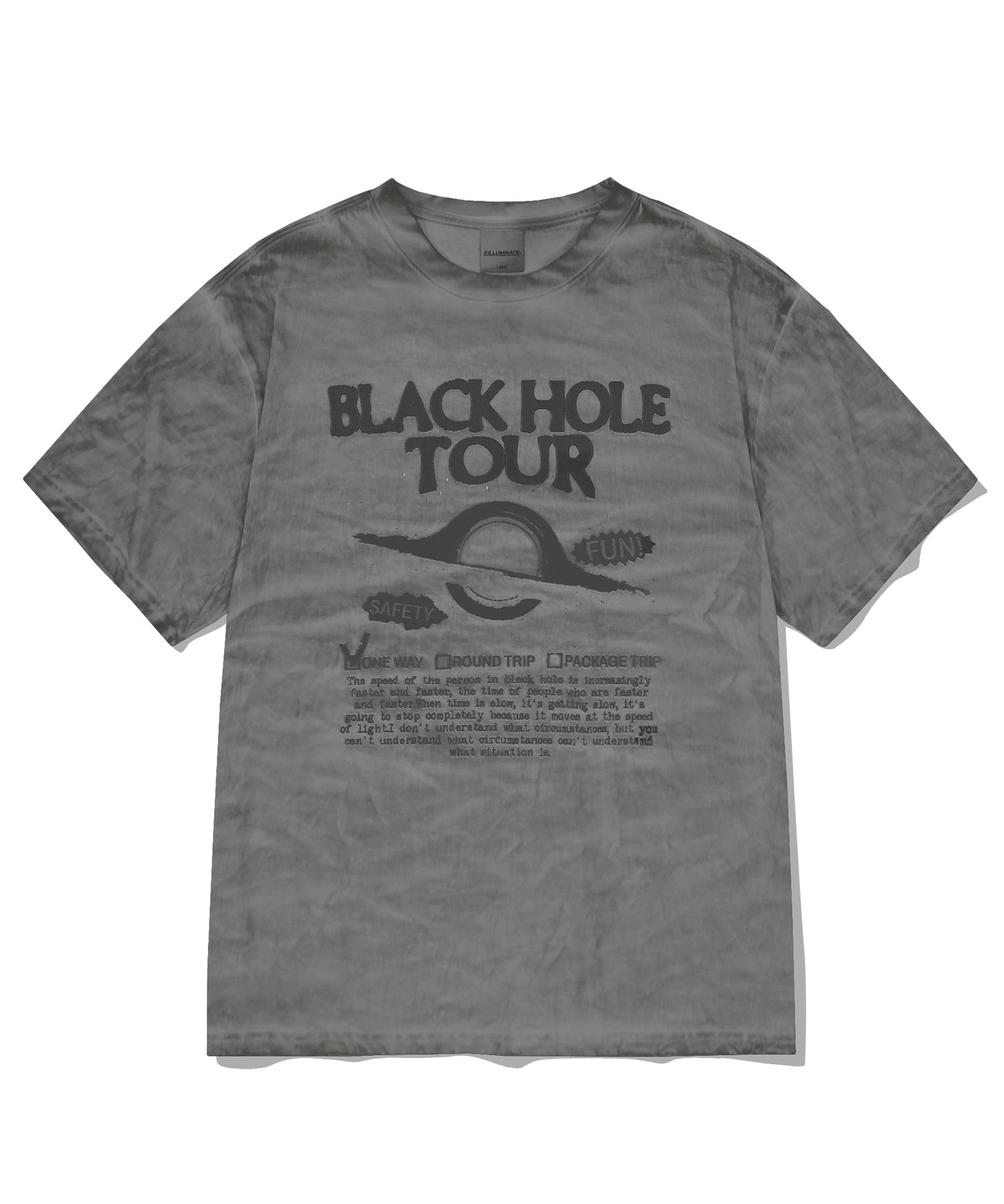 Black Hole Pigment T-Shirt-Charcoal