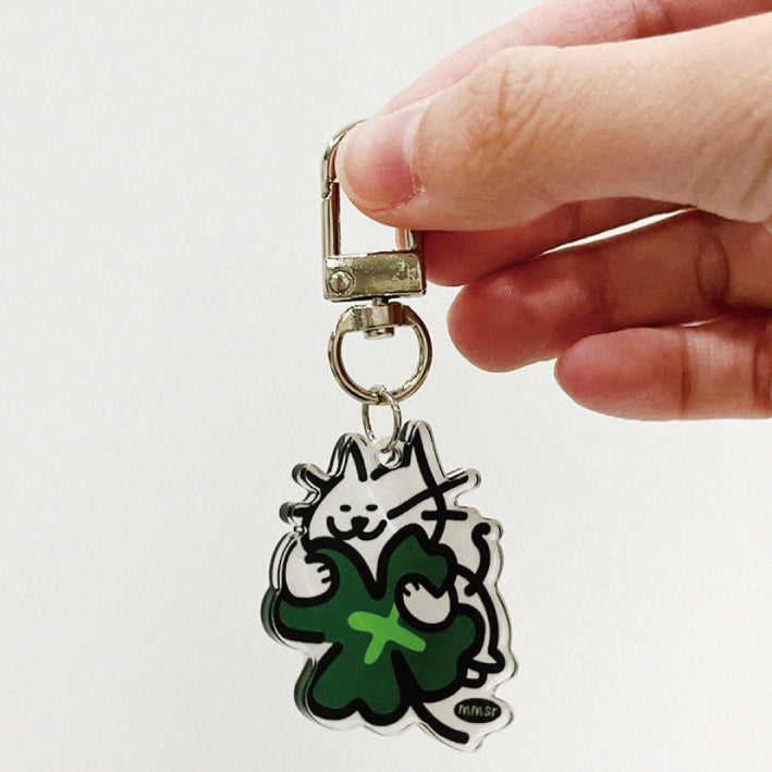 lucky cat acrylic keyring