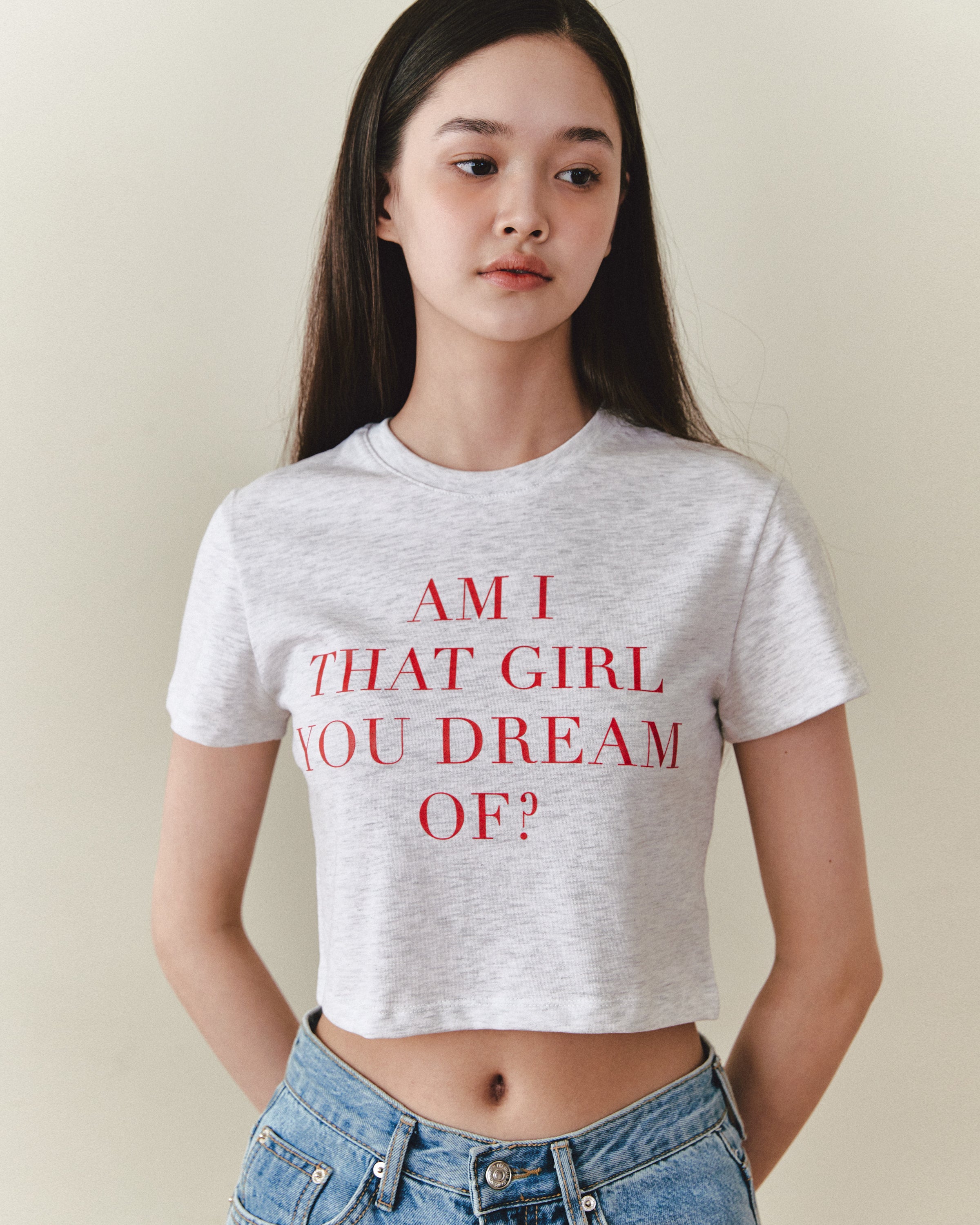 Dream Lettering T-shirts [MELANGE GREY]