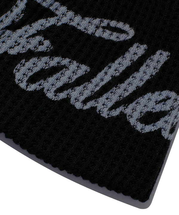 LETTERING KNIT BEANIE BLACK