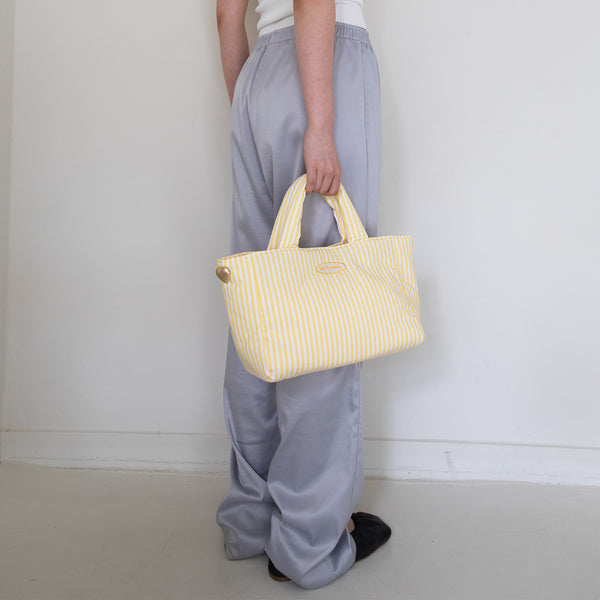 stripe padded bag - yellow