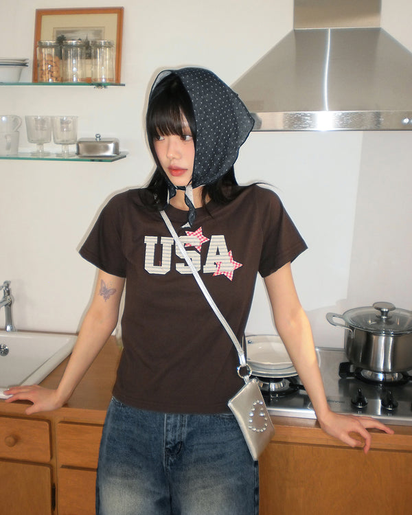Yuset USA Vintage Patch Short Sleeve T-Shirt
