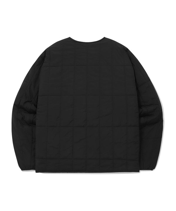 Fleece Reversible Check Quilted Jacket Black