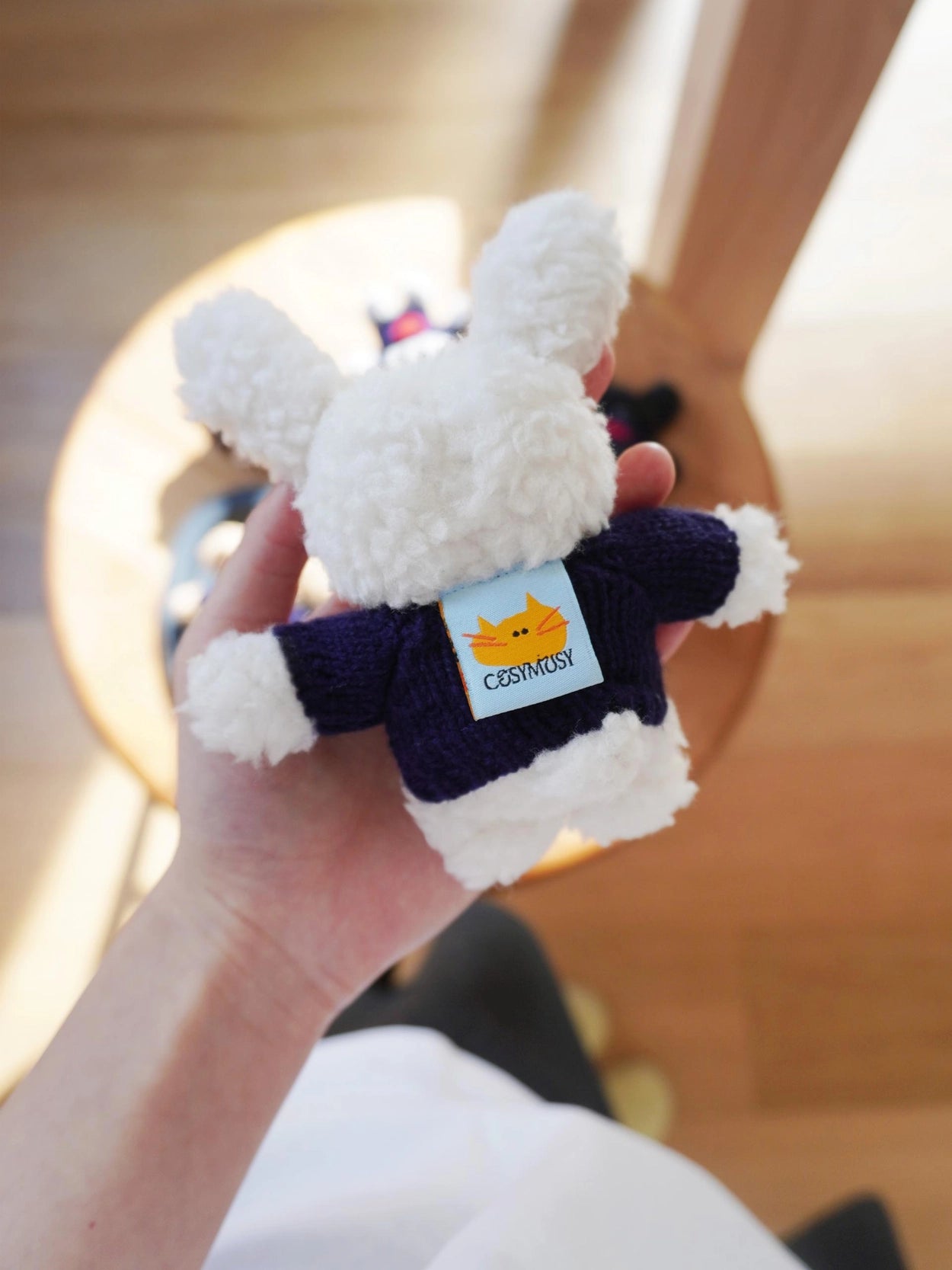 Keyring Acc 'Heart Point Navy Knit'