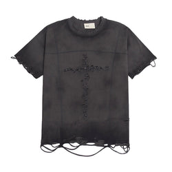 ティッドディストレスドTシャツ