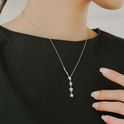 [Silver925] Trsat Rising Star Drop Necklace