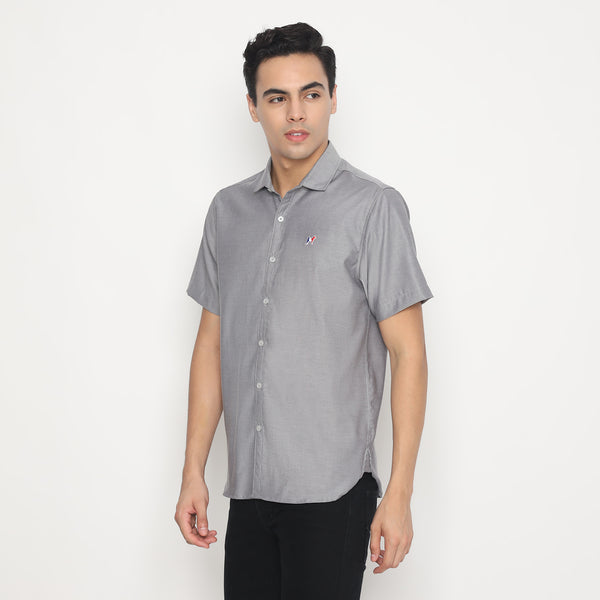 MON AKITA - Satori Men Short Sleeve Shirt Grey