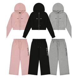 [SET] REGULAR FIT HOOD ZIPUP PANTS SET UP