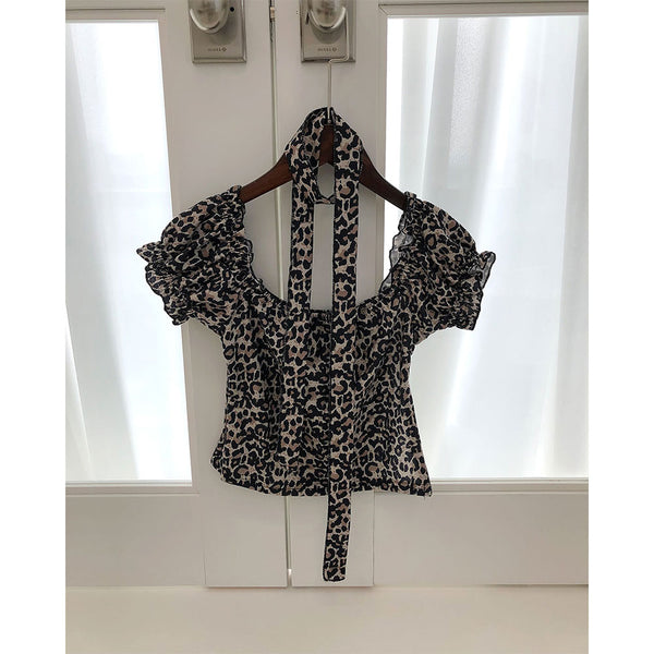 Saka Leopard T Set [scarf set]