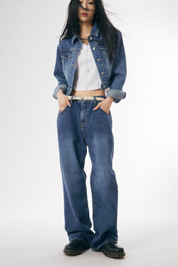 Classic semi bootcut denim pants