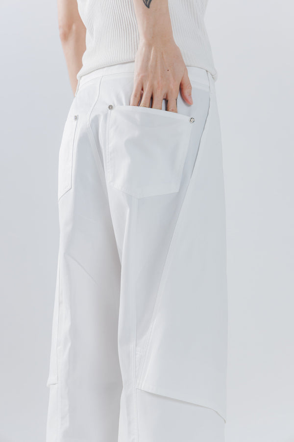 multi layered pants_ white