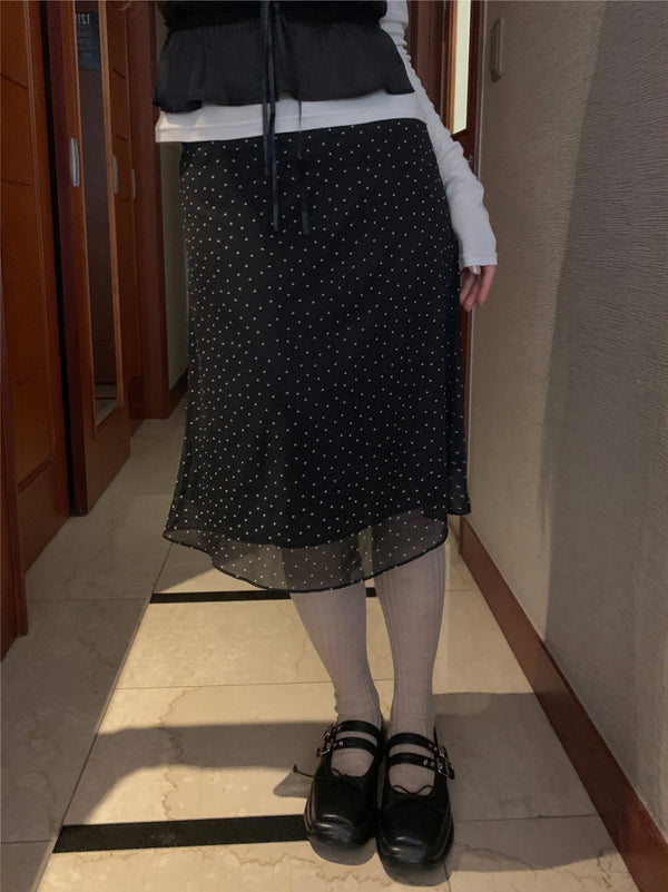 DOT CHIFFON SKIRT