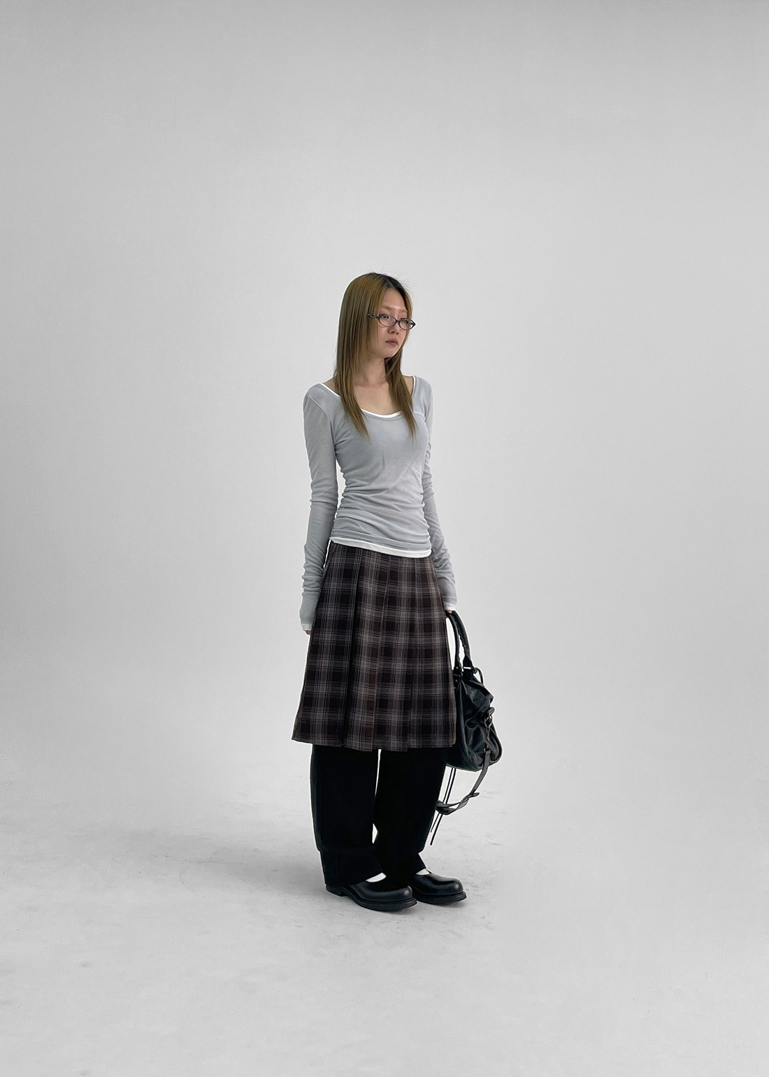 数量限定セール  Pleated Check Tnew MADE] Midi Asian - 60% | BLACKUP - Skirt スカート