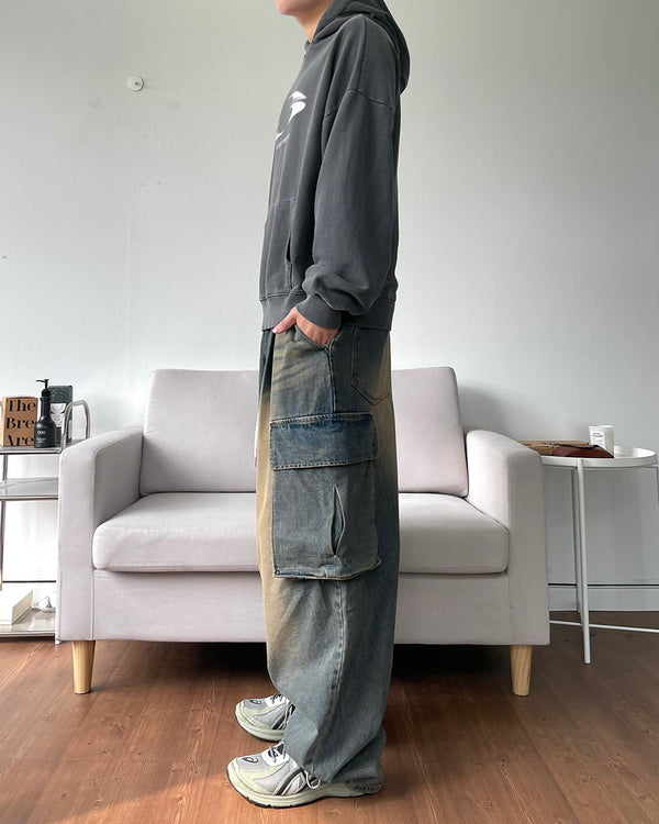 Desert cargo denim pants 1C