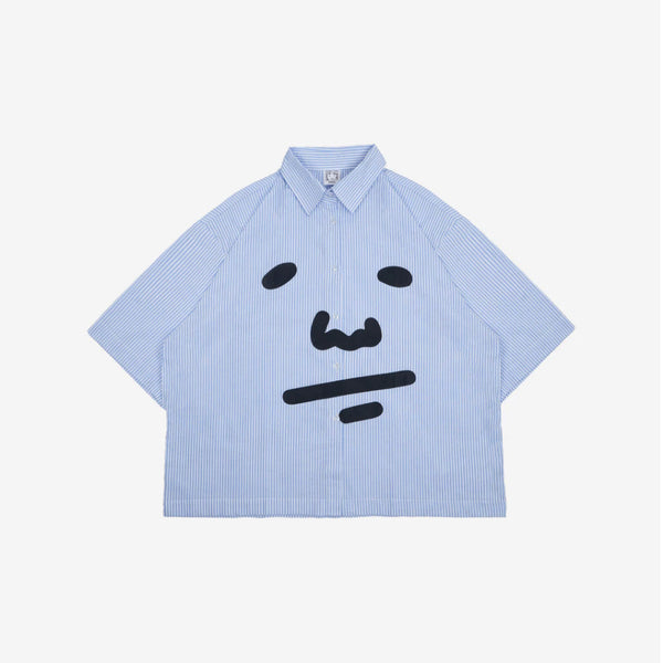 PEANUT STAIN - ピーナッツフェイスブルーストライプボクシーシャツ