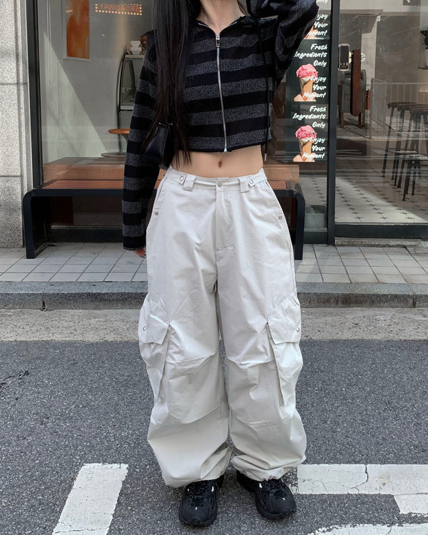 Snap maxi cargo pants