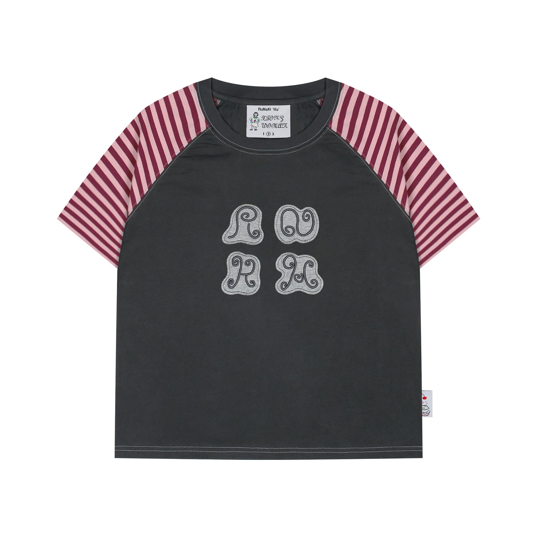 WXT049 マカロン ラグラン 半袖Tシャツ(CHARCOAL)