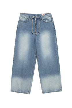 Mwoong Washed Denim Trucker Pants