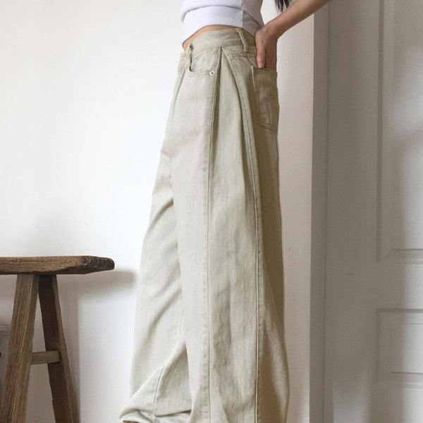 Dus Side Folding Pintuck Wide Cotton Pants