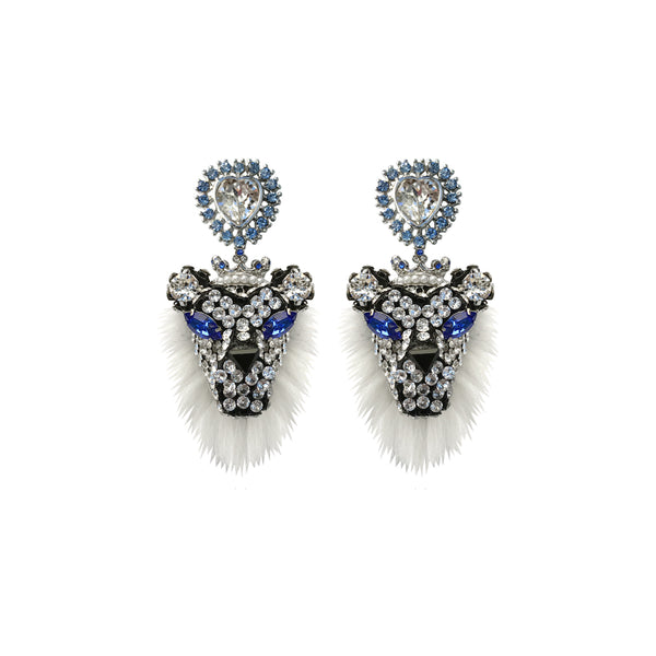 [Couture] Furry Lion Silver Earrings