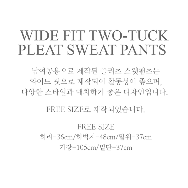 WIDE FIT TWO-TUCK PLEATS SWEAT PANTS_WHITE