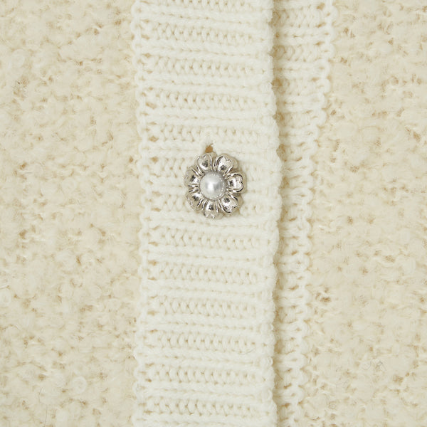 fluffy knit cardigan (ivory)