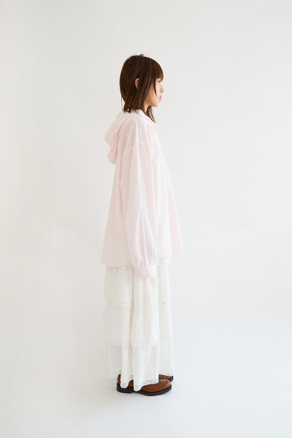 ポピーフードシャツ (pink striped)