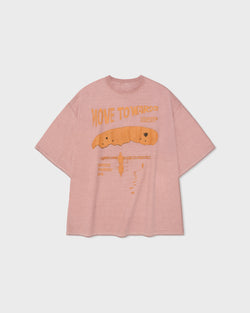 Pigment Cracked Graphic Half Tee - Indi Pink