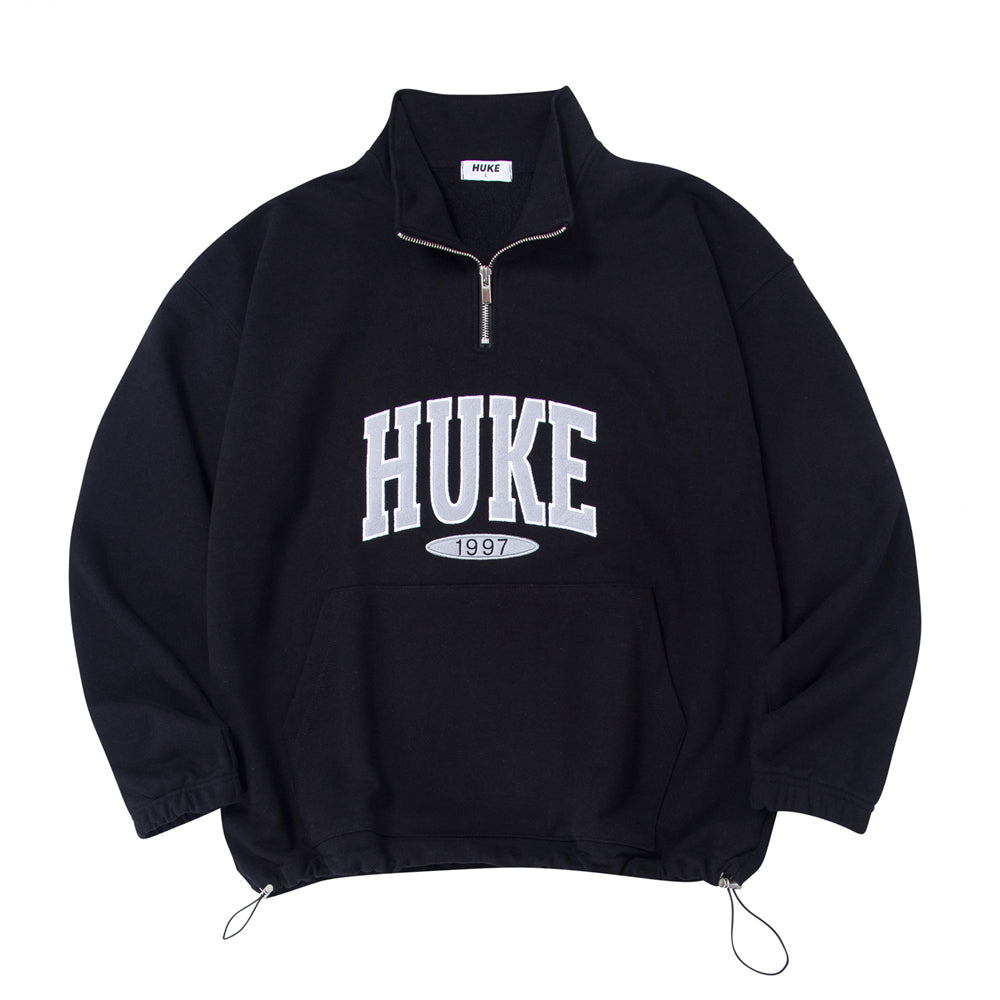 HUKE Logo Black Half zip-up MTM