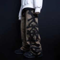 BBD Side Sprayed Custom Denim Pants (Vintage Yellow)