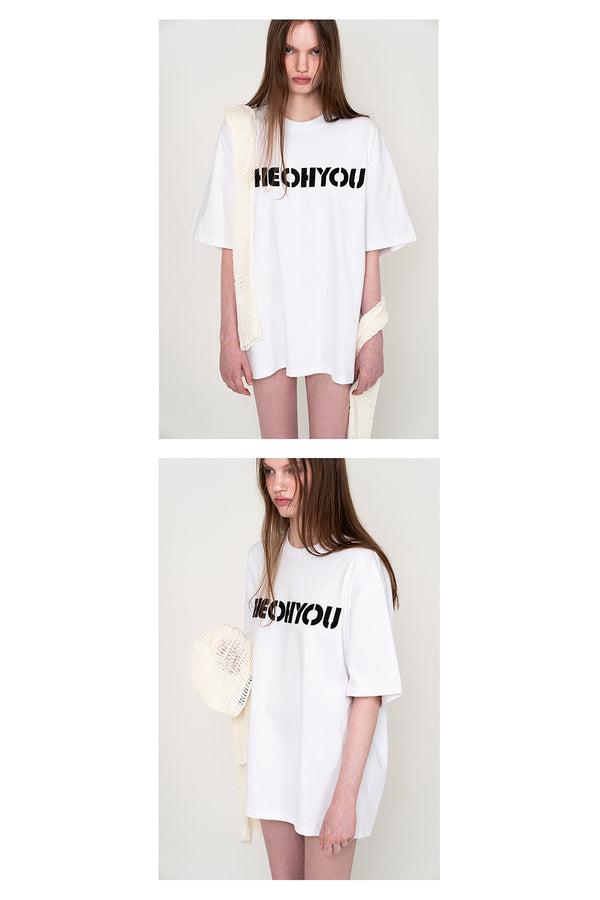 THEOHYOU  オーバーフィットTシャツ (WHITE)