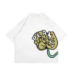 PEANUT STAIN - フラワー ホワイト ボクシー Tシャツ