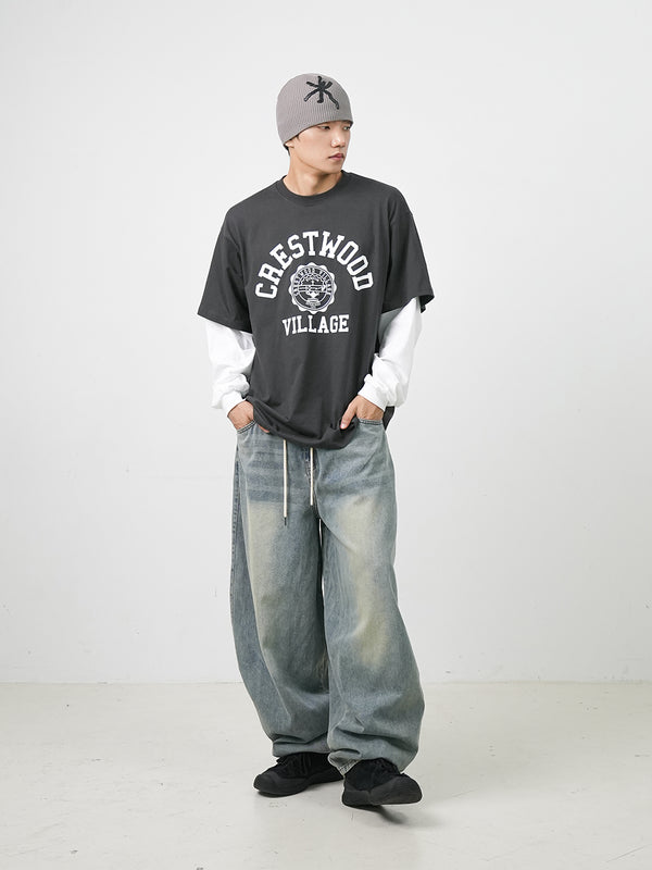 Stopper baggy balloon denim 4color