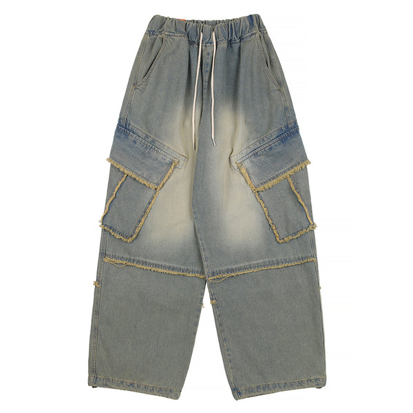 W.Raw Edge Line Balloon Denim [2color]