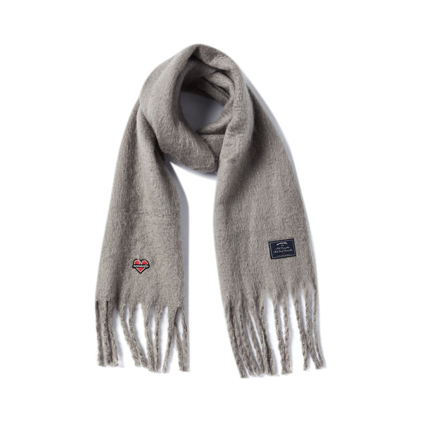 NOMANTIC LOGO MOHAIR MUFFLER GRAY