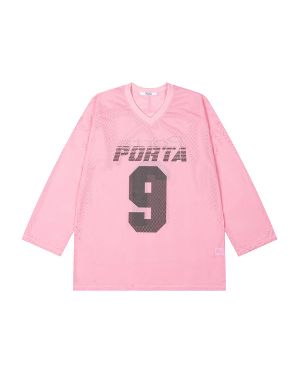 MESH FOOTBALL JERSEY TOP, PINK