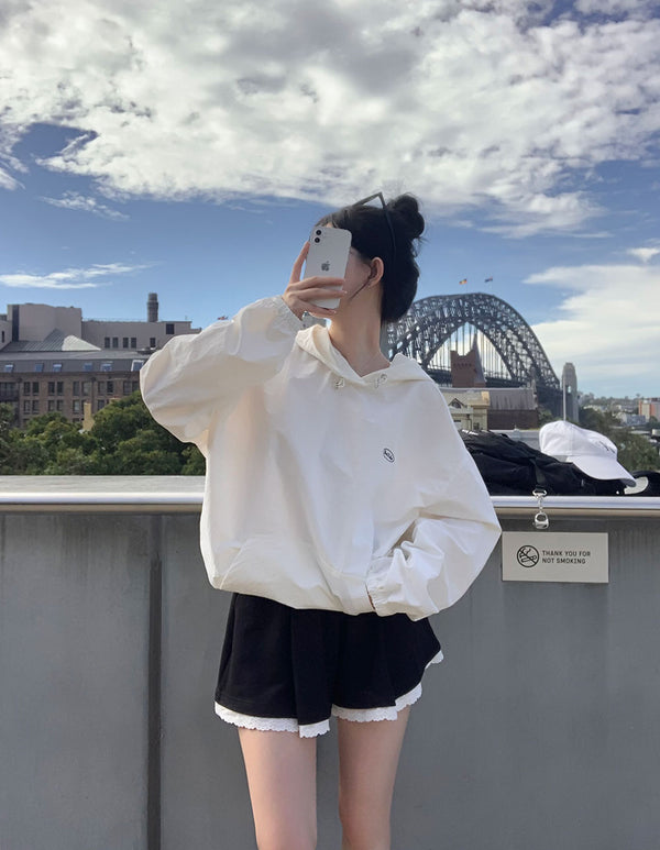 [BELLIDE MADE] nylon windbreaker hoodie