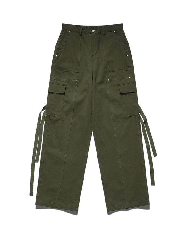 Straight strap pocket pants