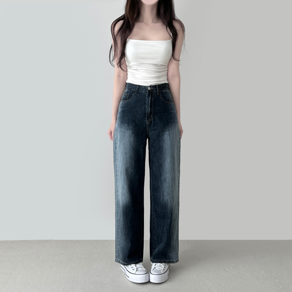 Summer brush wide denim pants