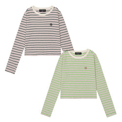 LOGO STRIPE CROP LONG SLEEVE