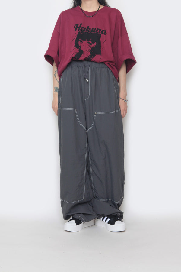 double-stitch nylon pants