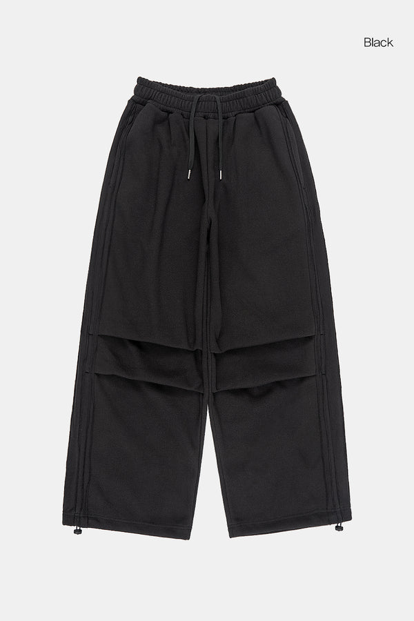 Fleece raw edge track sweatpants