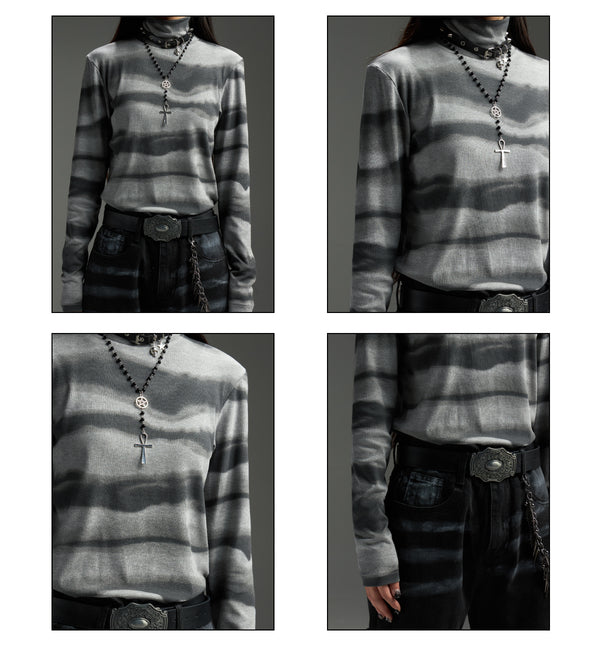 Irregular Texture Long-sleeved Top