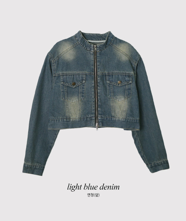 #Biker 2WAY Crop Denim Jacket (3color)