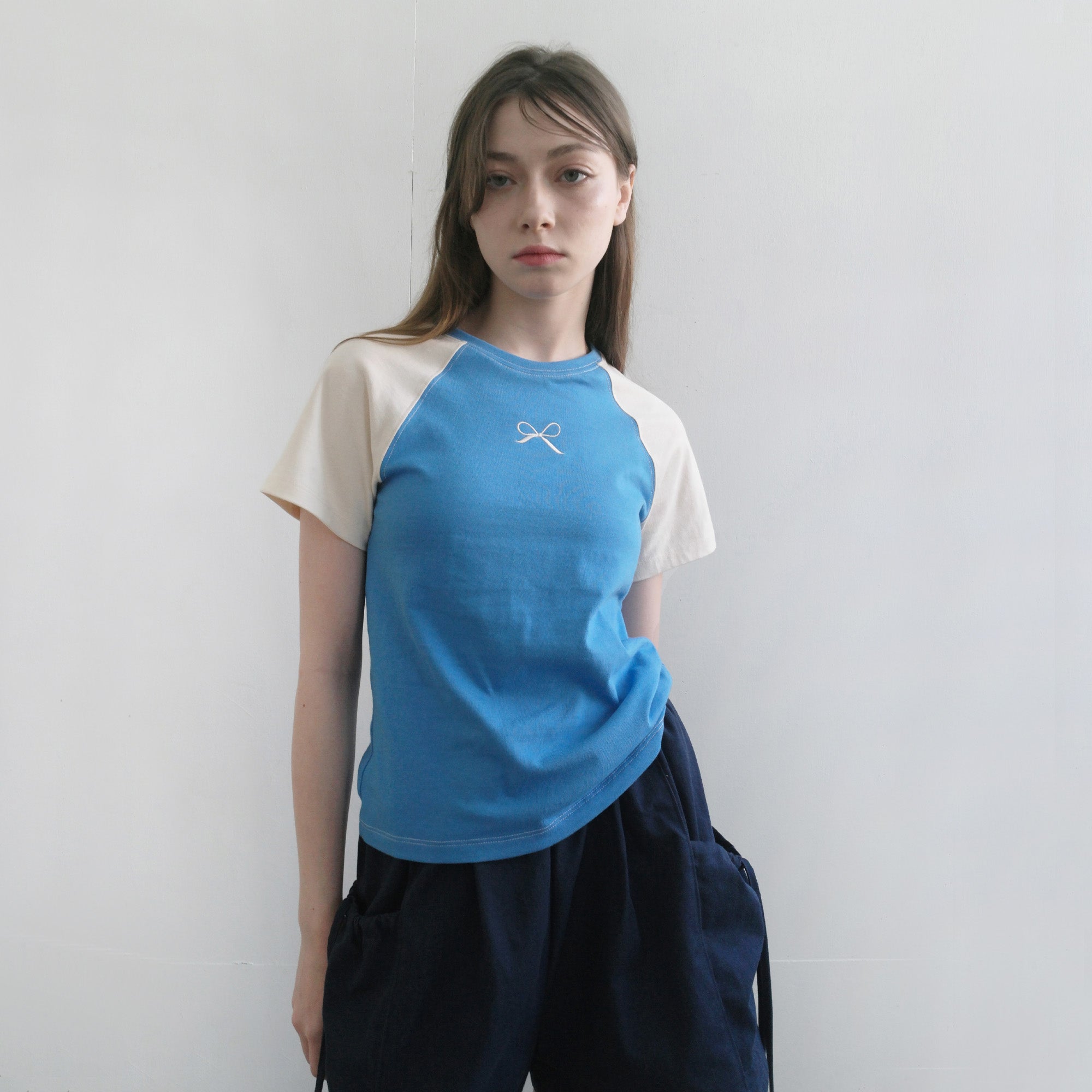 Blue/Beige Raglan T-Shirt